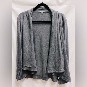 James Perse Open Drape Cardigan Jacket in Charcoal 2 (M) Shawl Collar